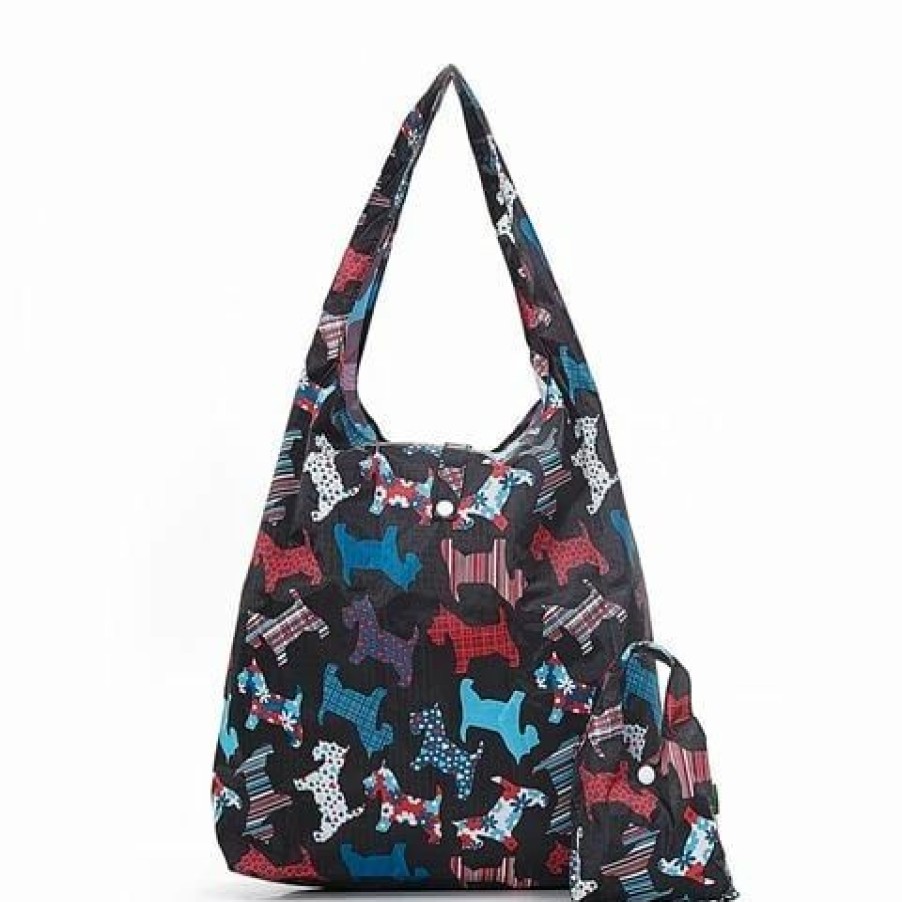 * | Eco-Chic Foldaway Shopper Scotty Dog Black