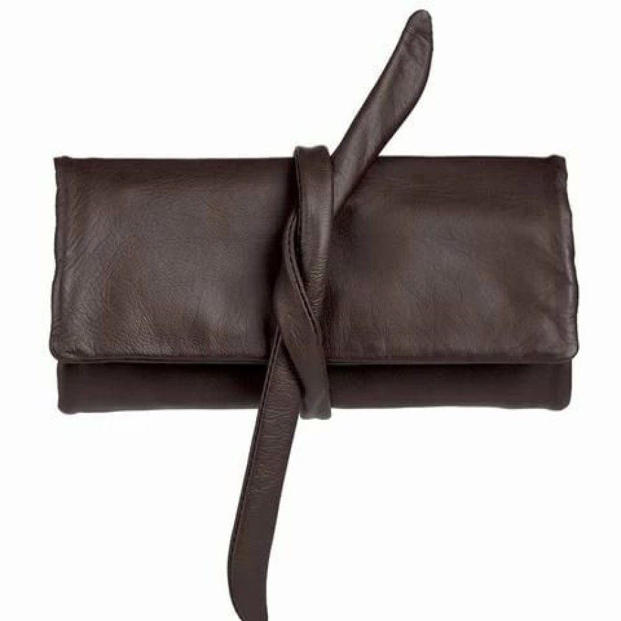 * | Redd Leather Nappa Jewellery Roll Chocolate