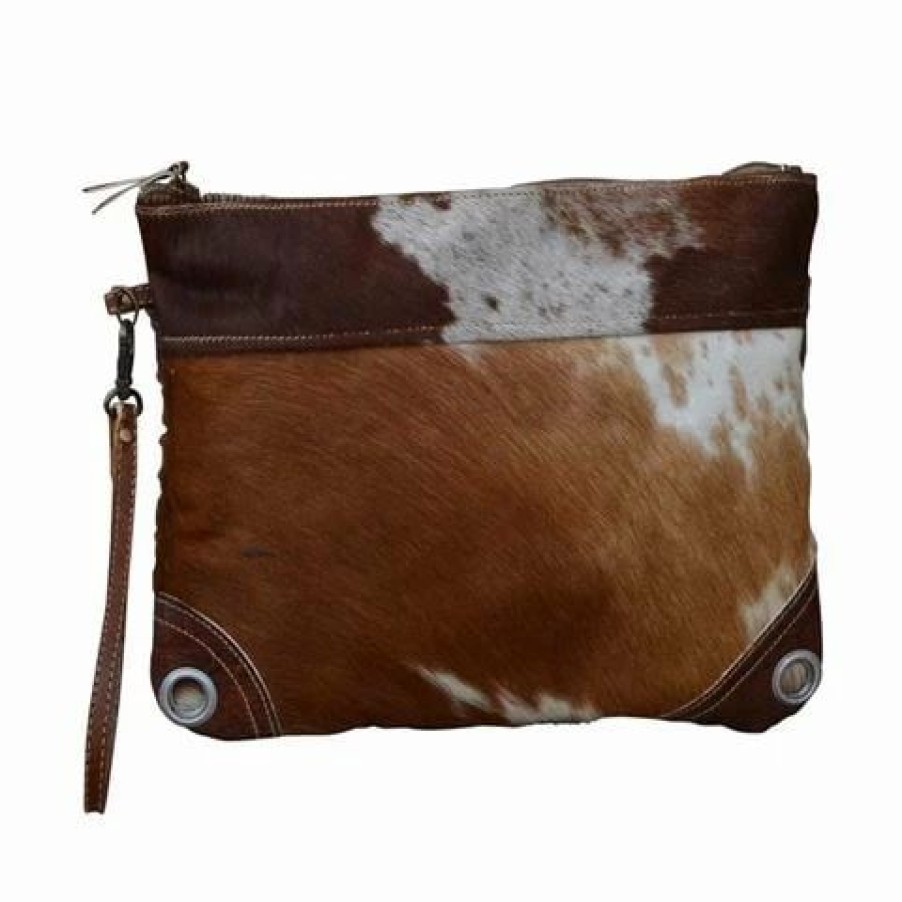 * | Design Arc Furniture Design Arc Dark Cowhide Zip Clutch Bag