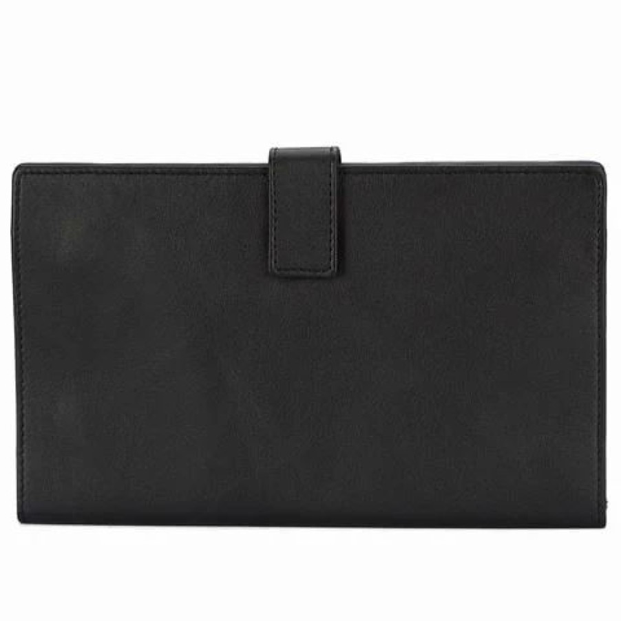 * | Redd Leather Leather Travel Wallet With Tab Closure Black