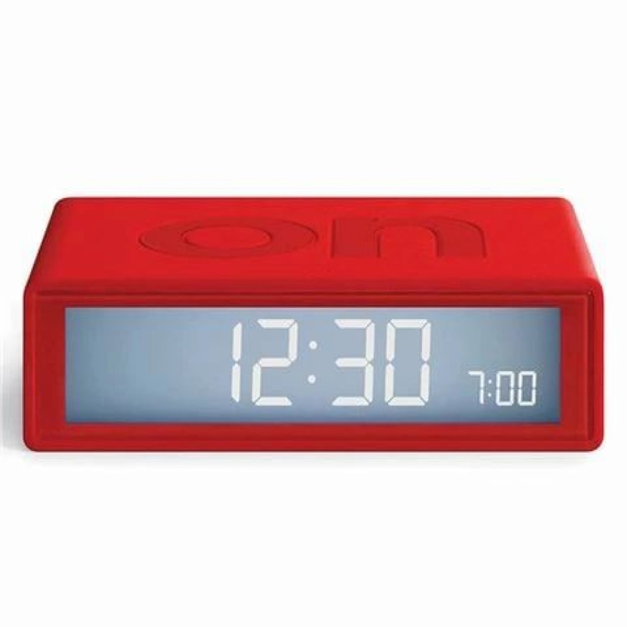 * | Lexon Flip Travel Reversible Lcd Alarm Clock Red