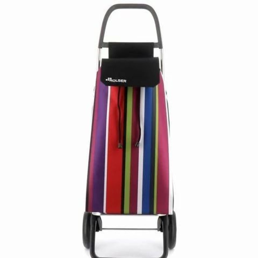 * | Rolser 2 Wheel Shopping Trolley Iris Black/Stripes 43L