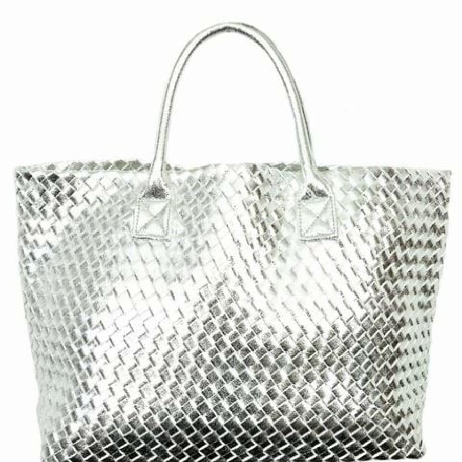 * | Sorena Summer Collection Ivy Tote Bag Silver W/Clutch