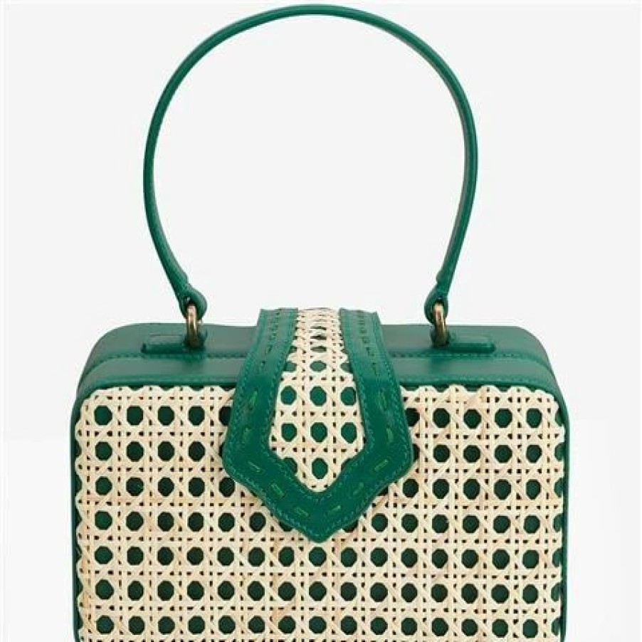 * | Mehry Mu Fey In The 50S Bag Leather & Rattan Emerald Green