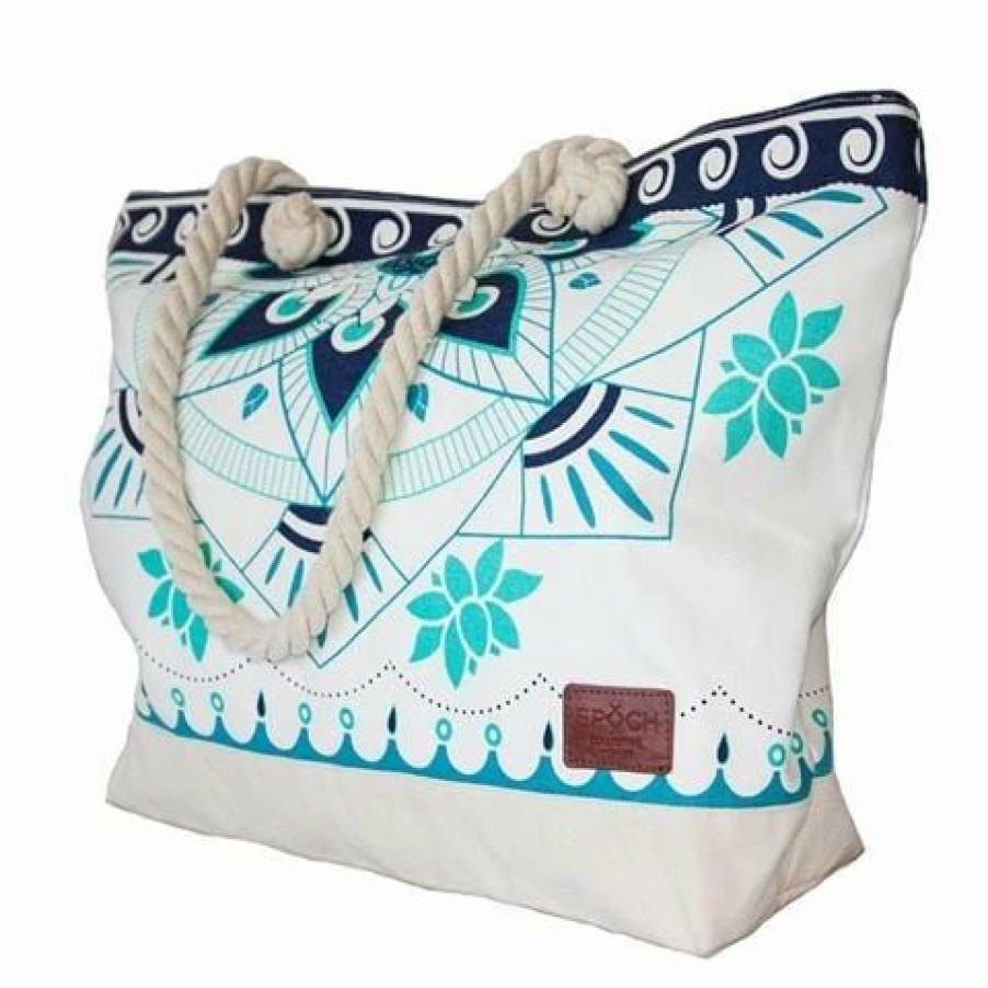 * | Epoch Collective Aquatic Lotus Canvas Beach Bag