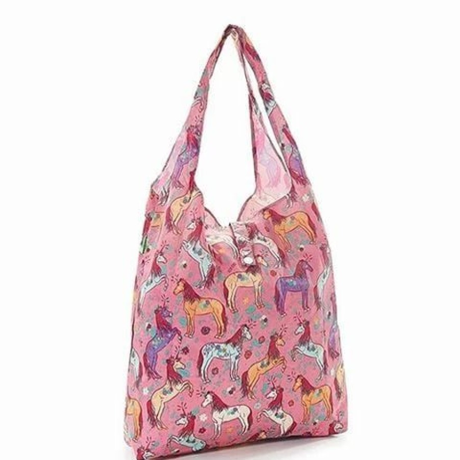 * | Eco-Chic Foldaway Shopper Unicorn Pink