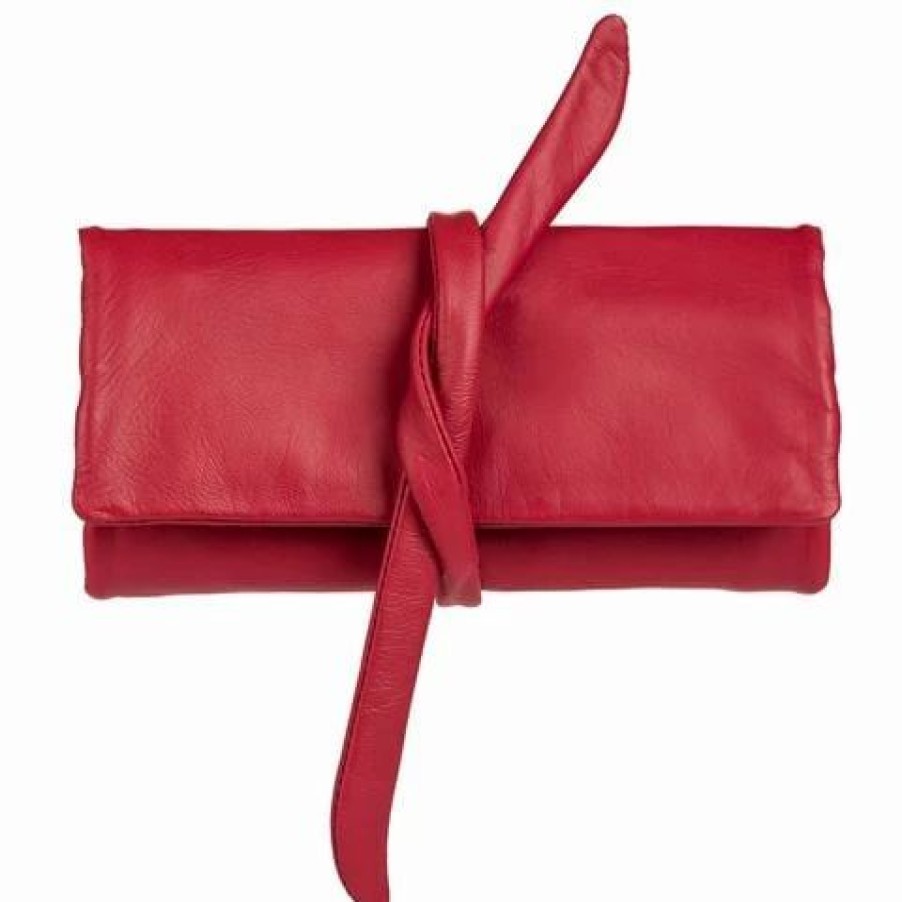 * | Redd Leather Nappa Jewellery Roll Red