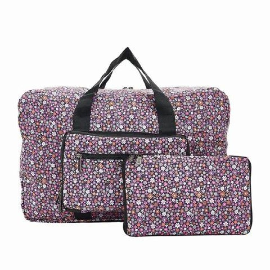 * | Eco-Chic Lightweight Foldable Bag Ditsy Holdall Purple