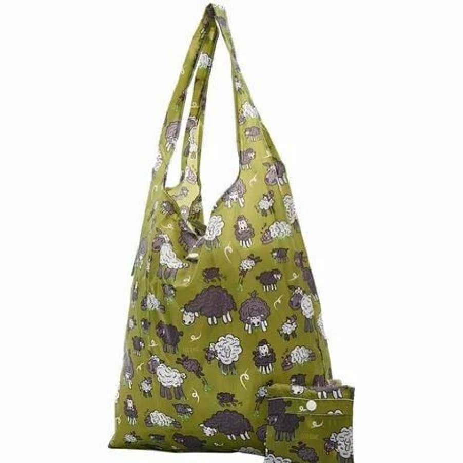 * | Eco-Chic Foldaway Shopper Sheep Green