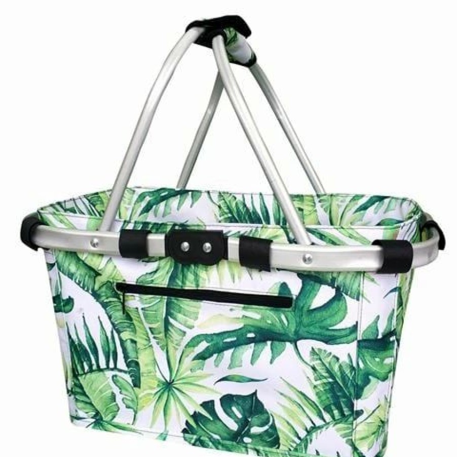 * | Sachi Two Handle Carry Basket Jungle Leaf