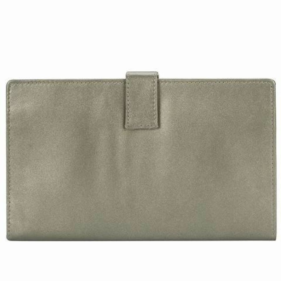 * | Redd Leather Leather Travel Wallet With Tab Closure Pewter