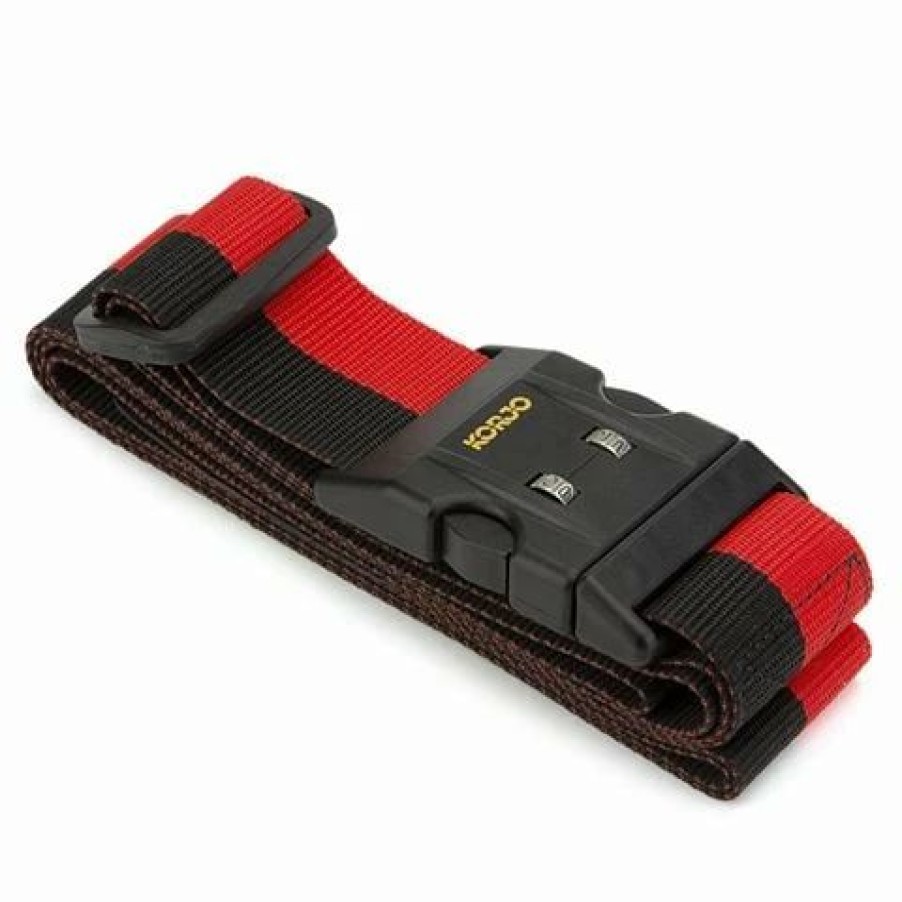 * | Korjo Deluxe Luggage Strap With Combination Lock Red