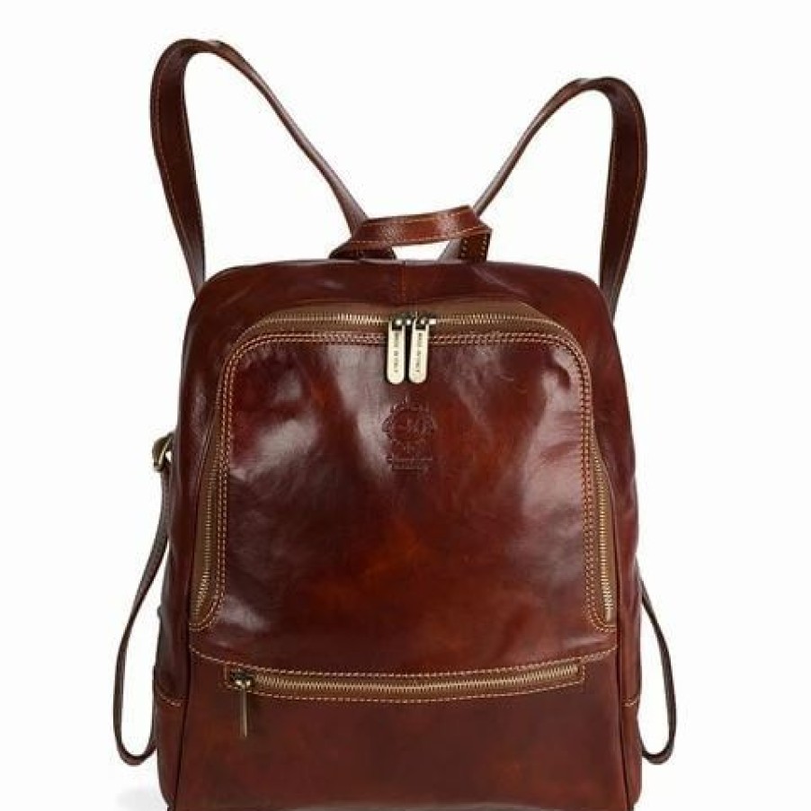 * | Manufactus Biga Leather Backpack Chestnut