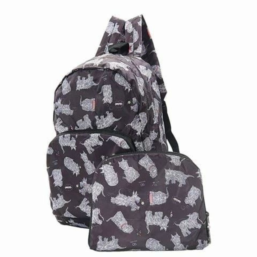 * | Eco-Chic Foldable Backpack Scatty Scotty Black