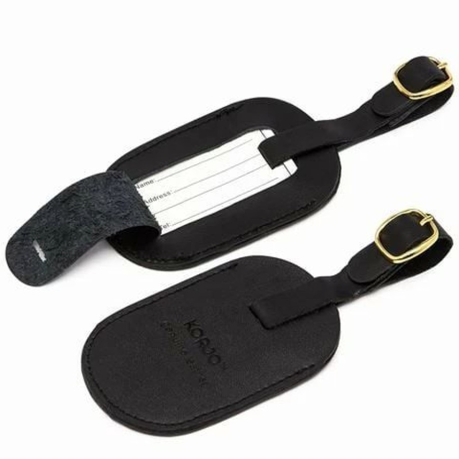 * | Korjo Leather Luggage Tags Set 2Pce