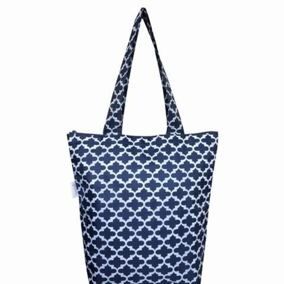 * | Sachi Insulated Folding Market Tote Bag Moroccan Navy